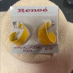 Renee Vintage  90s Yellow Hoop Earrings